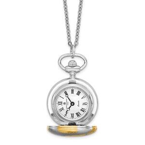 Kazi Luxury Charles Hubert Two-tone Floral Design Pendant Watch